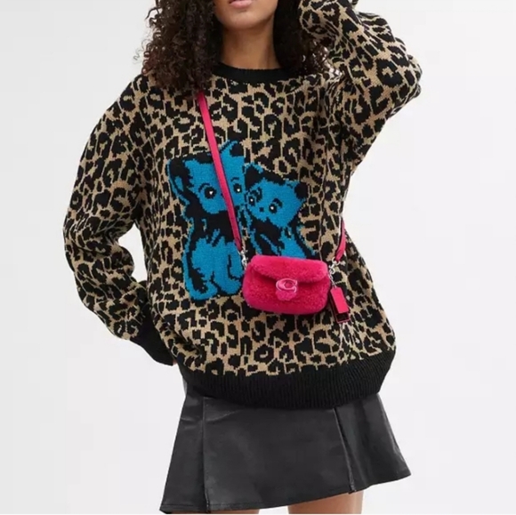 Coach X The Lil Nas X Pink Micro Crossbody Bag Leayter Shearing Fushia New Wtags - Picture 1 of 16